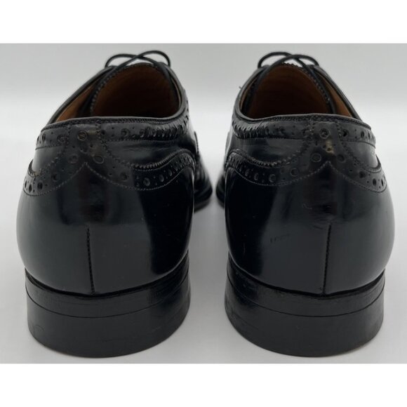 Vtg Johnston & Murphy Aristocraft Black Shell Cordovan Wingtip Size 10C Oxfords - Picture 4 of 12
